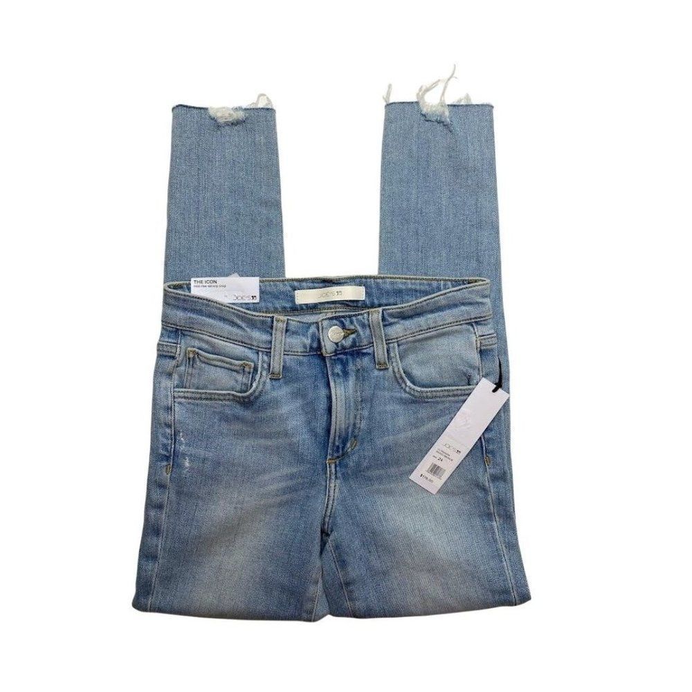 Joe's The Icon Skinny Jeans 24‎ Blue Women's Cropped Cut-Hem Mid-Rise NEW